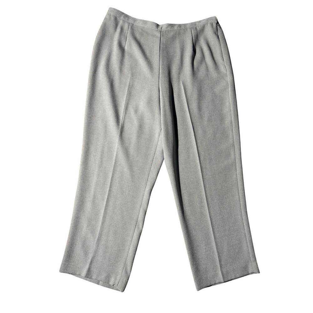 Alfred Dunner Swan Lake Pants Women’s 14P Gray Pull-On Elastic Waist New